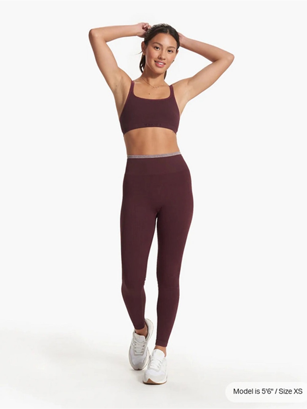 Vuori Helix Seamless Ribbed Leggings Maroon